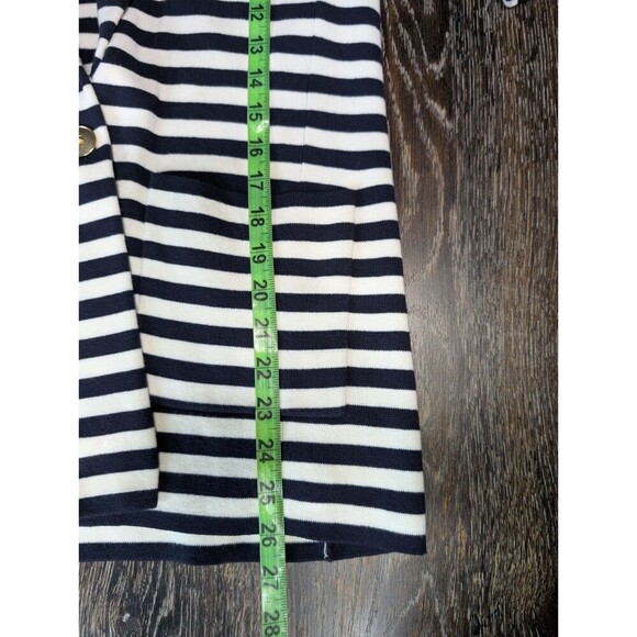 Ann Taylor Loft Navy White Stripe Knit Blazer Jacket S - Picture 8 of 9
